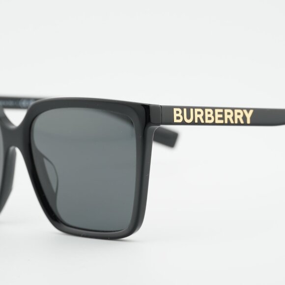 Burberry BE4411D 300187 Sunglasses Black Square Frame, Grey Lenses